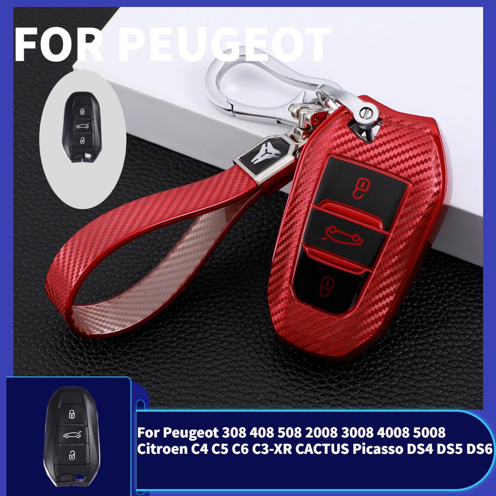 Custodia Protettiva Morbida in TPU per Chiave Telecomando Auto per Peugeot 308 408 508 2008 3008 4008 5008 Citroen C4 C5 C6 C3-XR CACTUS Picasso DS4 DS5 DS6