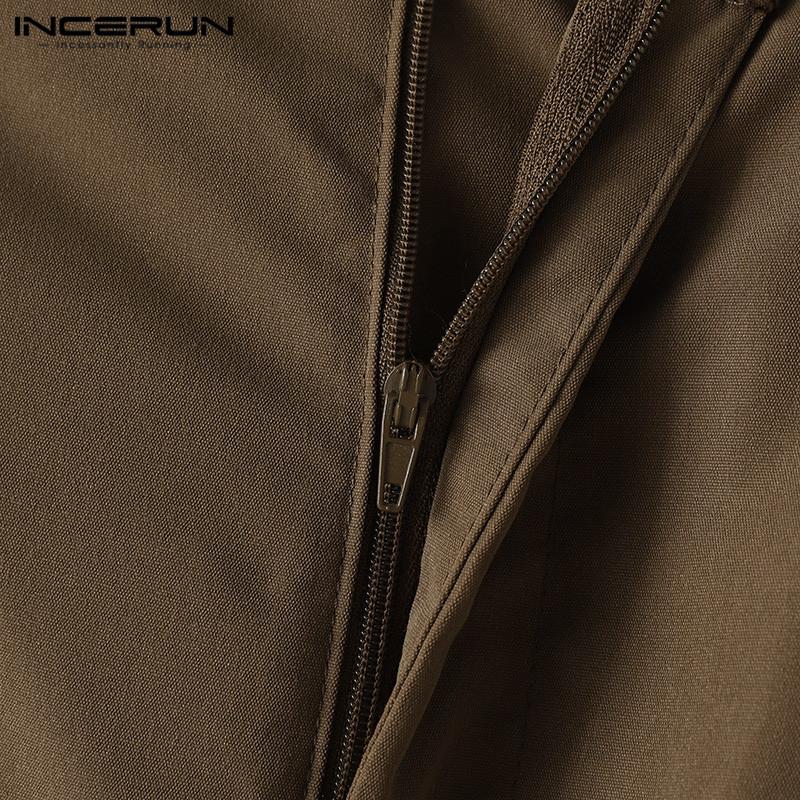 INCERUN Herrenhose mit hohem Bund und weitem Bein