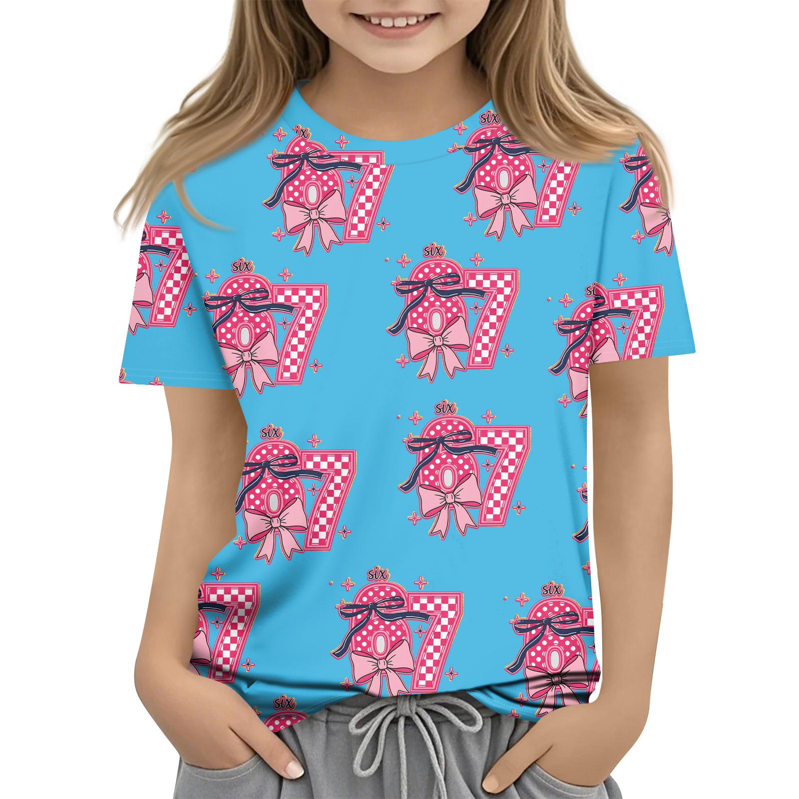 

Toddler Girl Boy T,Shirts Kids Top Boys And Girls Printed Short Sleeved T,shirt 140 синій
