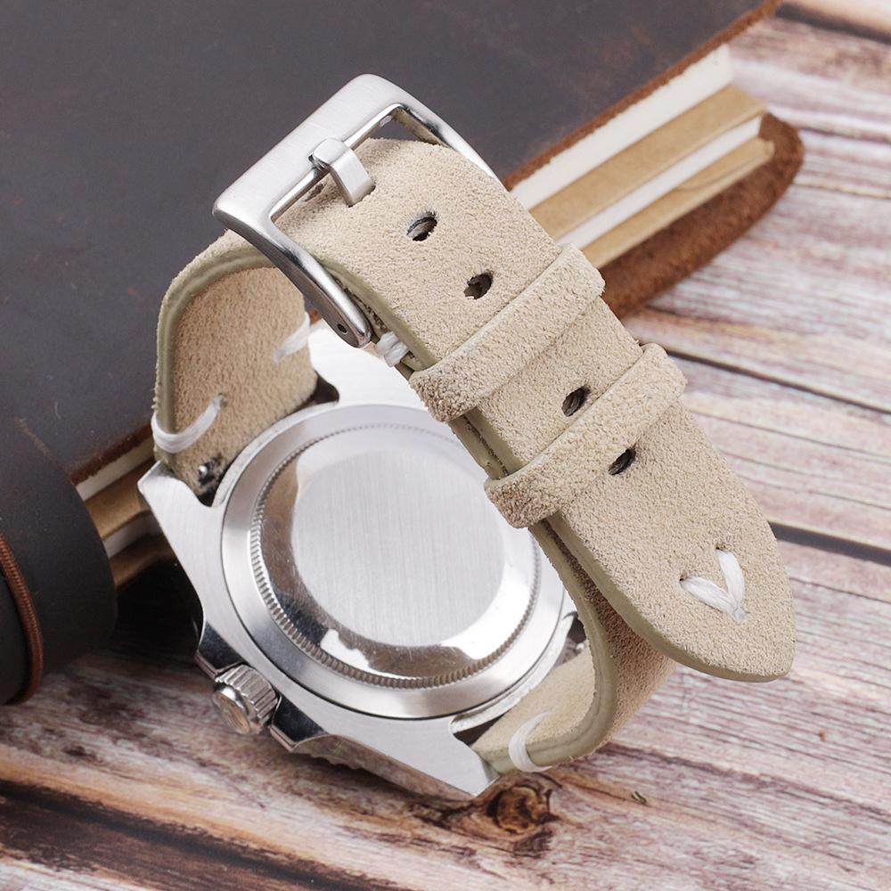 Genuine Suede Leather Quick Release Watch Strap, Brown Coffee Color