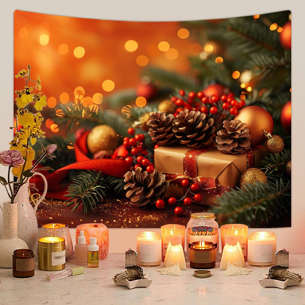 1pc Merry Christmas Tapestry, Happy New Year Blessings Poster Decoration Background Wall Hanging Decoration Tapestry