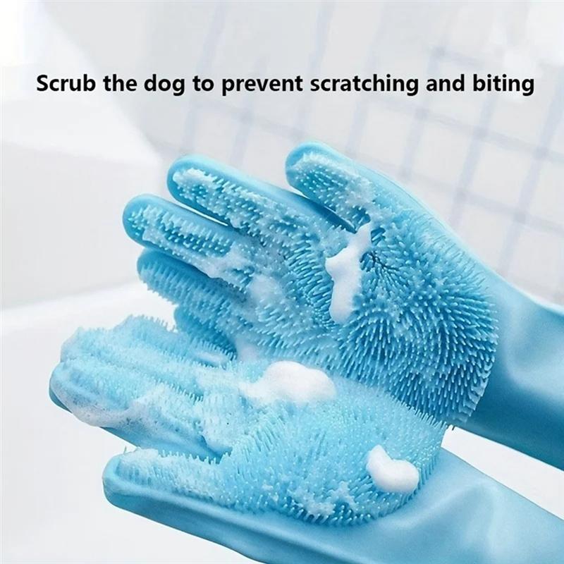 M-Modern-Cleaning Gloves Dogs Cats Bathing Shampoo Gloves Scrubbers Dishwashing Cleaner Gloves
