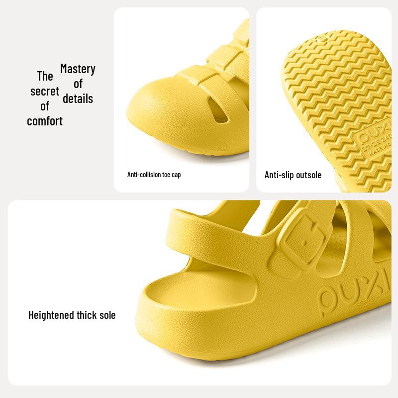 Puxi Liang Influencer Style: Summer Elastic Non-Slip Closed-Toe Roman Sandals