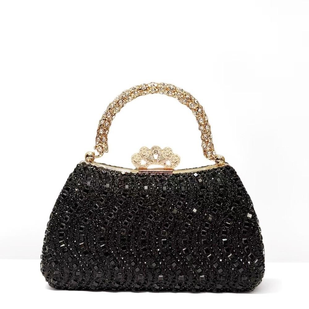 Luxury Diamond Embedded Evening Bag Fashionable Design Elegant Style Chain Purse Small Size Clutch Bag Formal Gathering