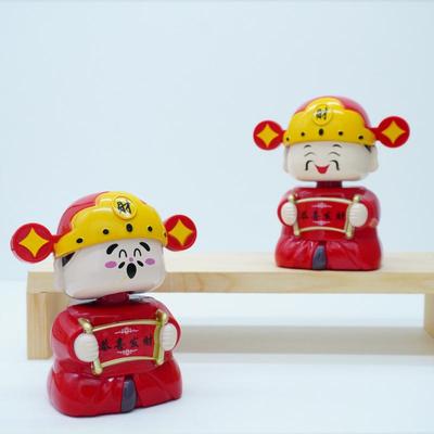 Nodding God Of Wealth Decor God Of Wealth Dashboard Nodding Solar Statue Road Trip Joy Automotive Trim For Long Trip Or Daily