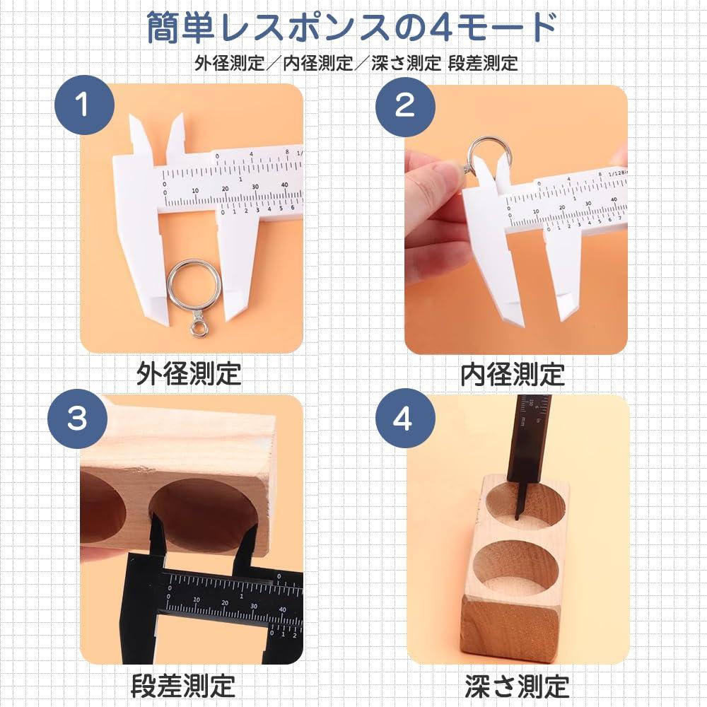 Set of 3 Plastic Mini Vernier Calipers with Double Scale Measuring Range for Measuring External and Internal and Ideal for Small Home and Students