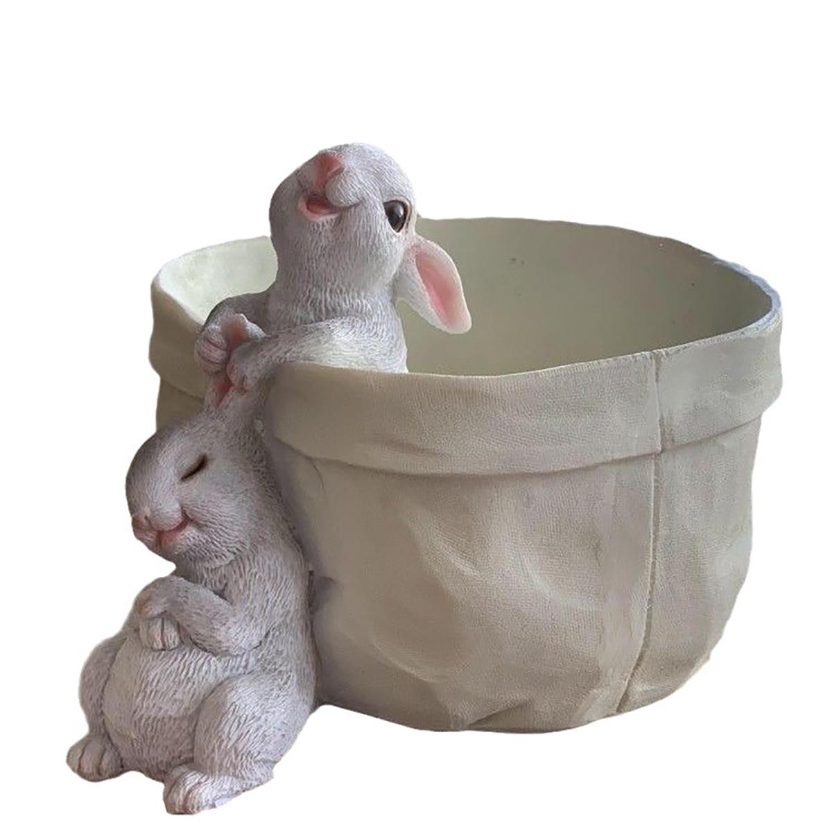 

Милый кролик в форме животного, мультяшные горшки для растений, стильные, для использования в помещении и на открытом воздухе, для небольших пространств, декоративные цветочные горшки для сада, балкона