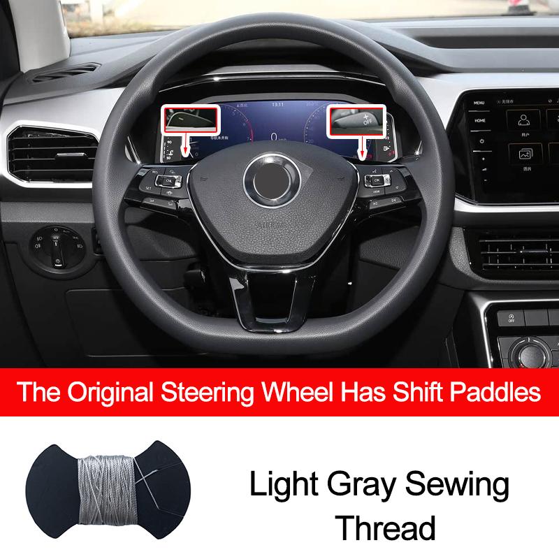Hand Sewing Car Steering Wheel Cover Braid on the Steering wheel For Volkswagen Golf 7 Mk7 2012-2020 VW T-Cross 2018-2025 2025