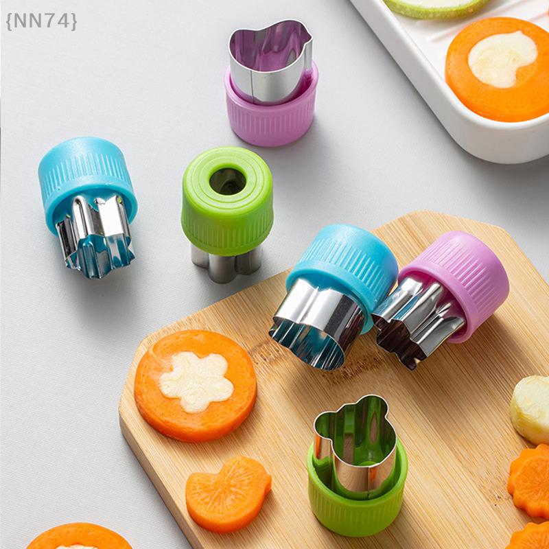 3pcs/set Star Heart Shape Vegetables Cutter Plastic Handle Portable Cook Tools Stainless Steel Fruit Cutting Die Kitchen Gadgets