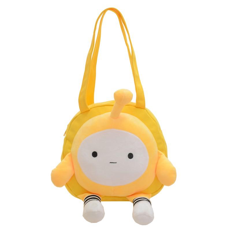 Egg Party Cute Cartoon Kids' Canvas Backpack, Large Plush Handbag & School Bag