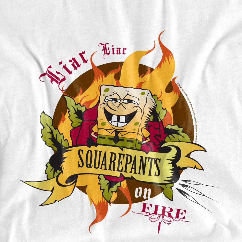 SpongeBob SquarePants Unisex Adult Liar Liar Pants On Fire T-Shirt