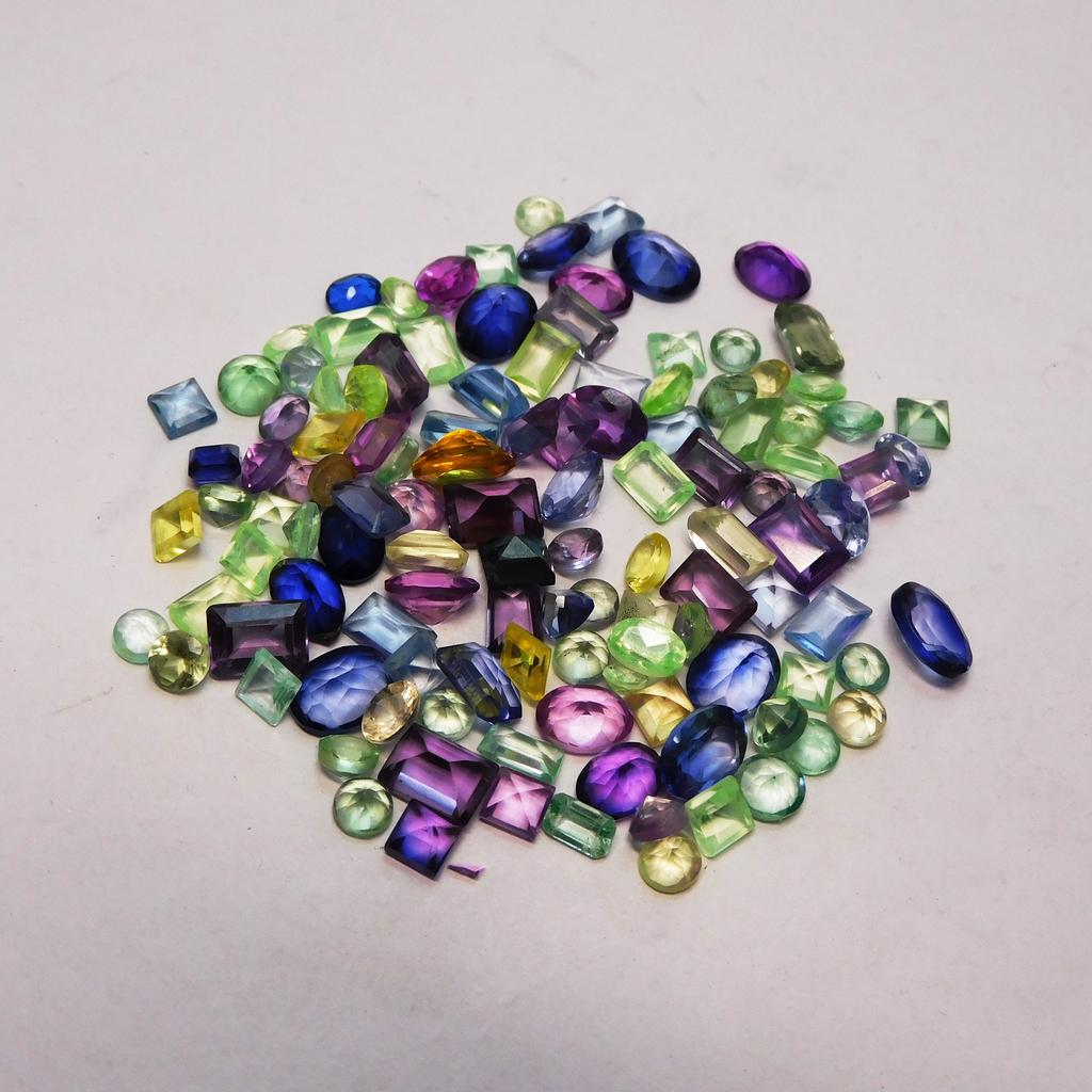 Natural Mixed Color Sapphire Loose Gemstone 51 Pcs Mix Shapes Lot September Birthday Birthstone