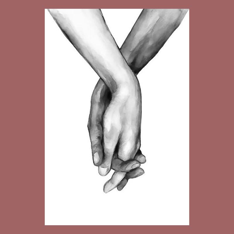 Abstract Black And White Sketch Canvas Art Posters And Prints Nordic Lover Holding Hands Canvas Paintings Home Wall Art Pictures