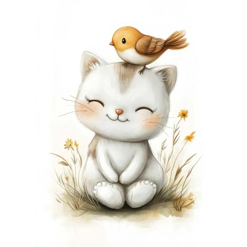 Boho Style Cartoon Animal Illustrations Posters Prints Canvas Painting Wall Art Picture Living Room Home Baby Room Nursery Decor