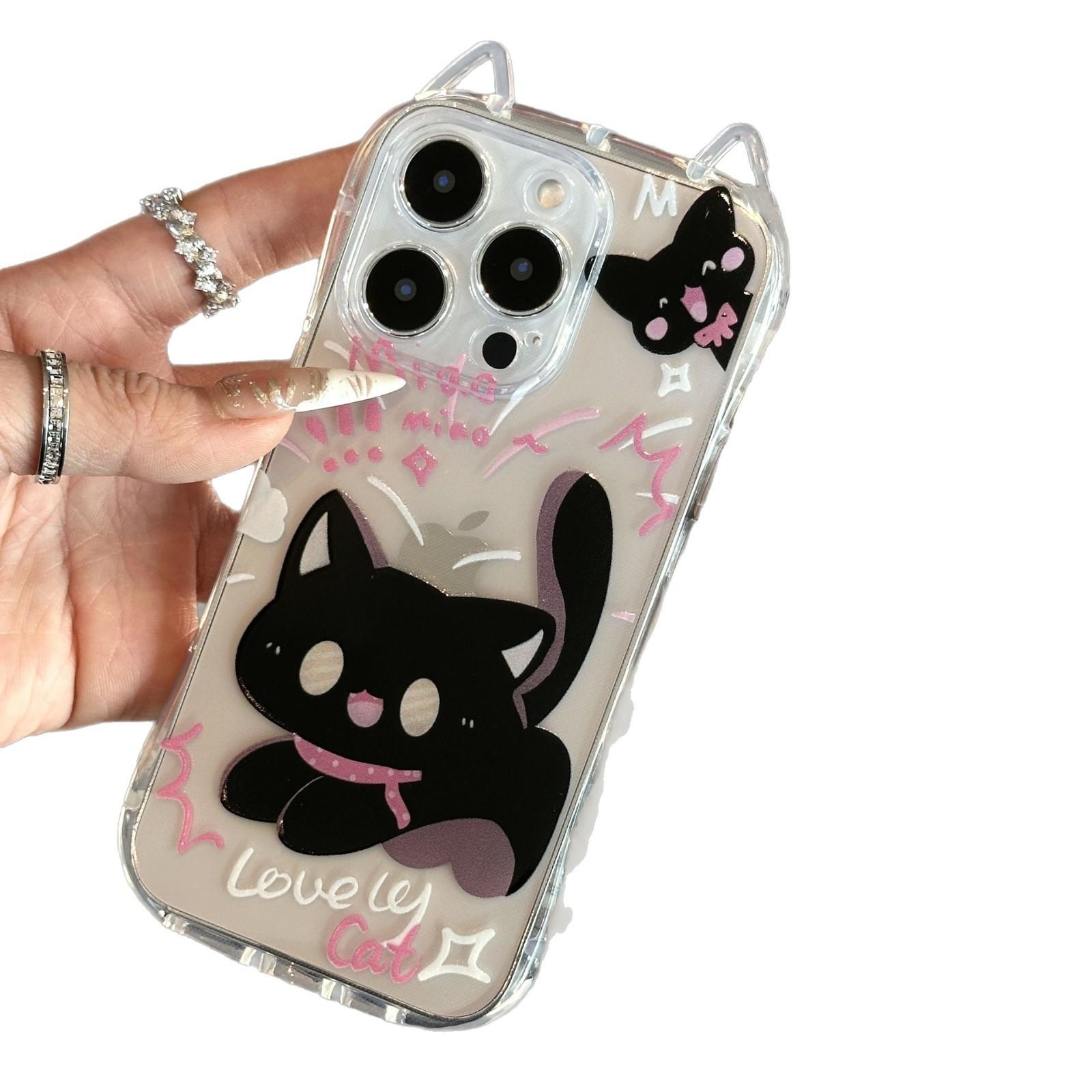 

Scared Cat for Apple 16pro Mobile Phone Case 15promax New Model for IPhone14/13 Protective Case 15plus For Apple 7G