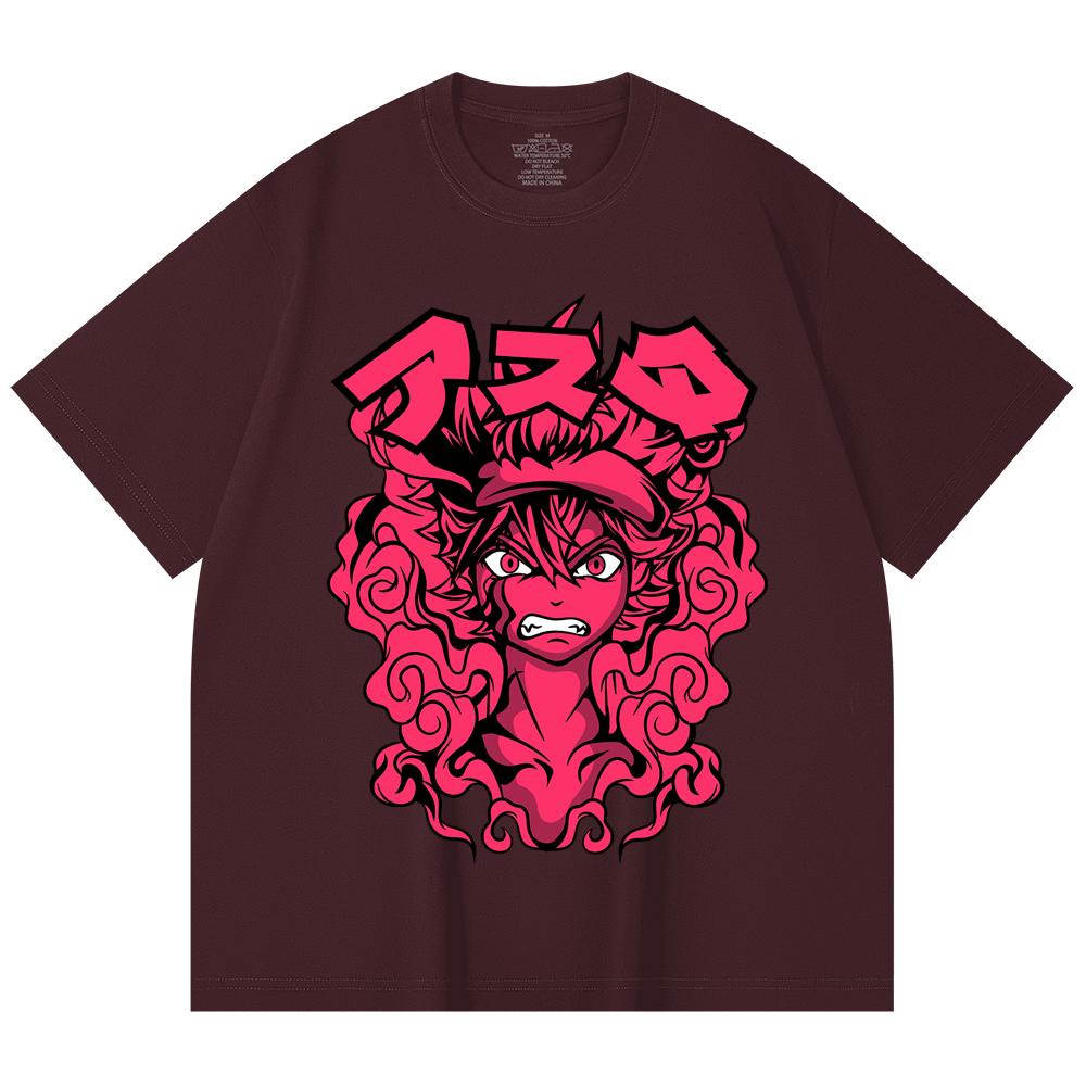 

230 Gsm 100% Cotton Black Clover V6 Asta Print Unisex Heavy Cotton T Shirt 2XL
