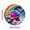 Vintage Metal Wall Art Rainbow Rose Butterfly Decor Weather Resistant Outdoor Patio Garden