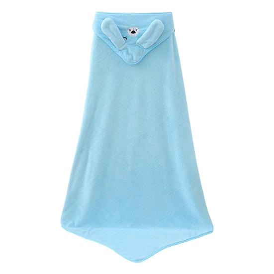 Children Bath Towel Cartoon Animal Embroidery Decor Soft Microfiber Highly Absorbent Newborns Swaddle Blanket Sweat-Absorbent Pad Body-drying Cape