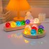 Seven-Color Crystal Ball Night Light – Luminous Ice Crackle Glass Ornament for Desktop Decoration
