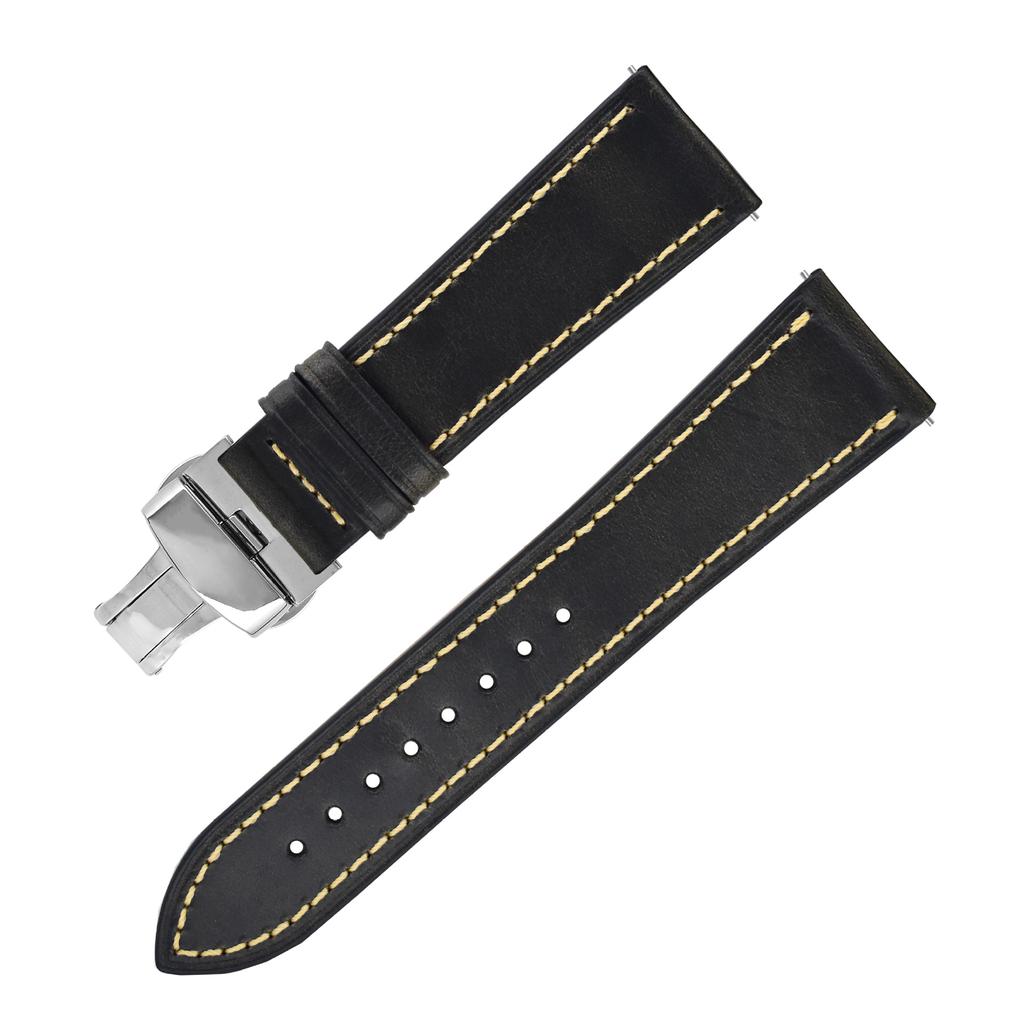 Supply Butterfly Buckle Strap, Retro Color-Changing Leather Quick-Release Interface Strap Bracelet.