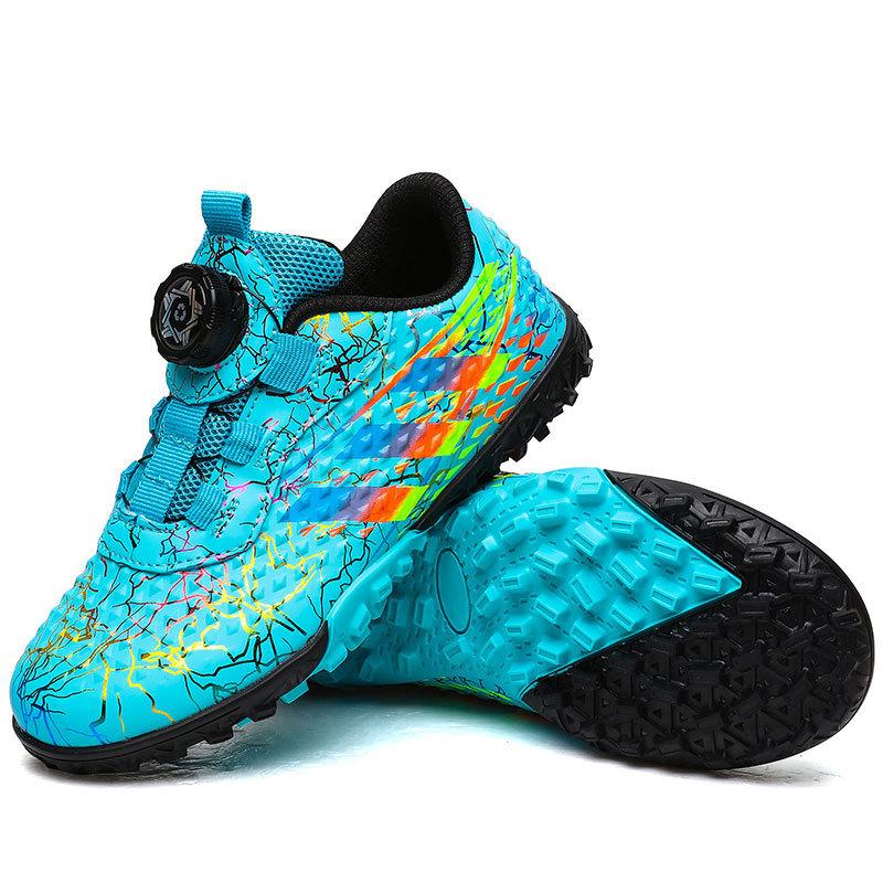 Girls' football shoes, children's rotating button broken nail sneakers, boys' competition training shoes, and older children's running shoes