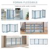 Pet Gate Wooden Foldable Dog Safety Barrier W/ 4 Panels for Small and Medium Dogs Blue