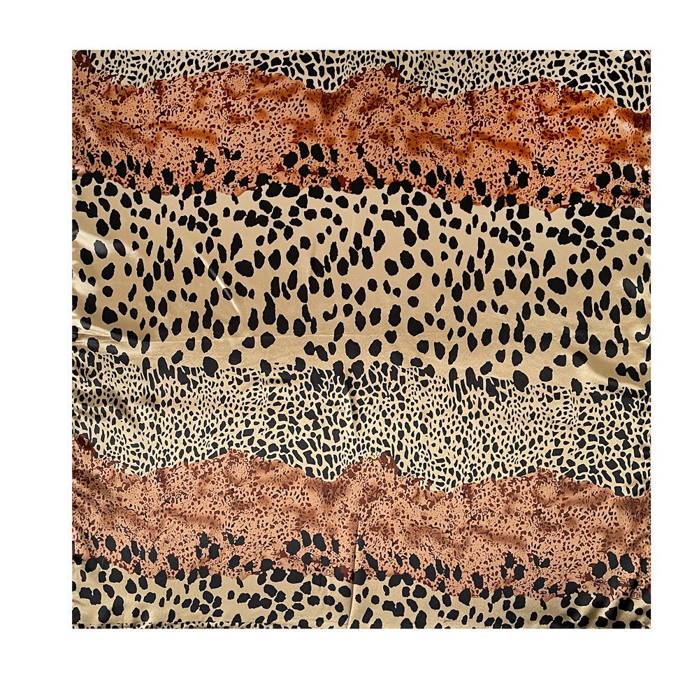 90cm Leopard-Print Silk Scarf/Headscarf – Versatile Women’s Rayon Scarf