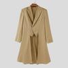 INCERUN Men Turn-down Collar Long Sleeve Irregular High Low Splits Ruffled Thin Blazer Coats