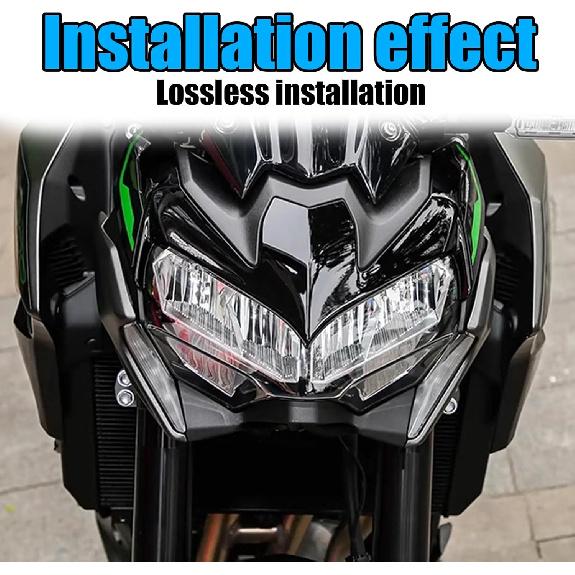 Für Z900 2024 Motorrad Sport Downforce Naked Frontspoiler Aerodynamischer Flügel-Deflektor 2020-2024 Motorradteile (Schwarz)