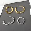 Minimalist Geometric Metal Circle Stud Earrings Elegant Versatile Fashion Jewelry For Women Daily Wear