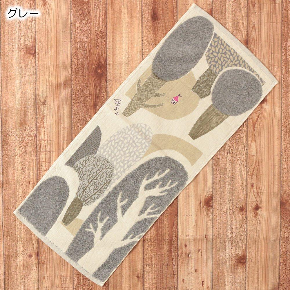 Kusunokibashi Monori Morita MiW Mori no Wagaie Face 34 x 80cm Towel, Gray, A-65603-31-GY,