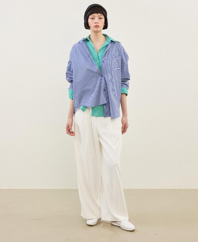 LAFELSORTOF Embroidered Point Striped Shirt
