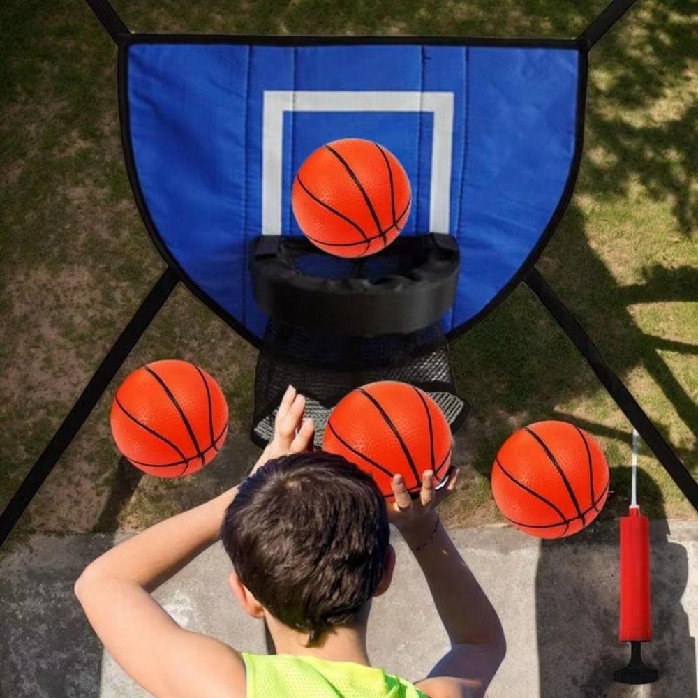 Sammenleggbart Trampoline Basketballkurvsett Multifunksjonelt Basketballkastspill Sportsspill
