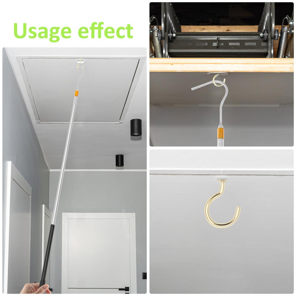 Loftstrapp Dør Nedtrekk Kroksett Bærbar Loftstige Nedfellingssystem Krok Delssett for Enkelt Tau Skifte