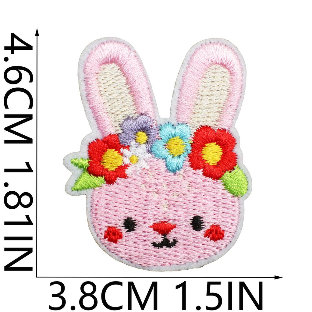 Holiday Dress Embroidery Cloth Sticker Easter Bunny Patch Sticker Cartoon Egg Computer Embroidery Label Carrot Chapter Boy