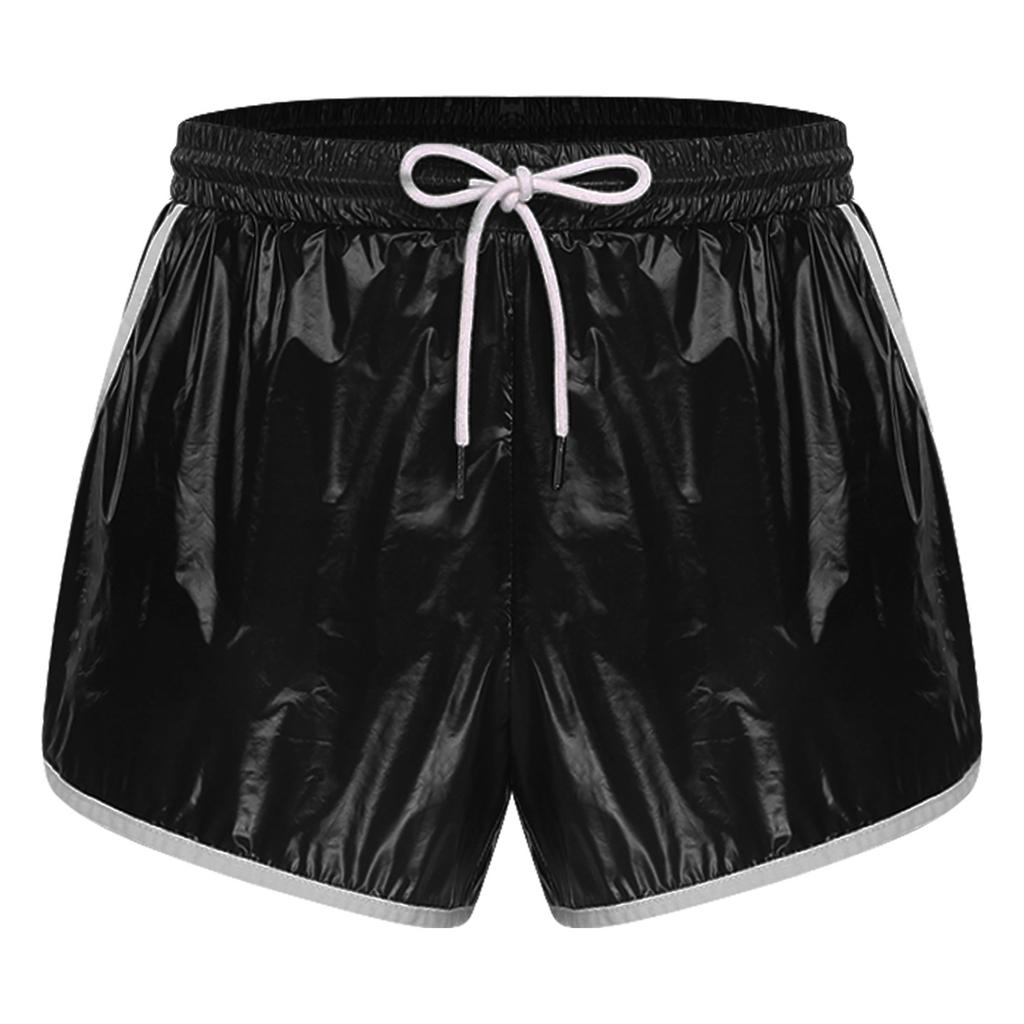 Herren Badehose Color Block Wasserdichtes Design Elastischer Bund Kordelzug Nähte Taschen Trainingsshorts