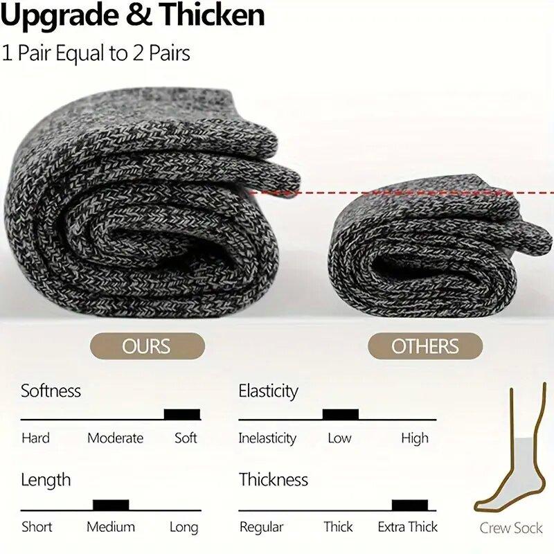 3 Pairs Winter Warm Thick Towel Bottom Man Socks Wool Male Socks Slipper Socks Merino Wool Socks Against Cold Snow Socks