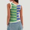 Women's Ribbed Vest Sleeveless Striped Knit U Neck Shirt Summer Casual Tank Top
