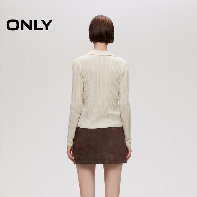 ONLY Women's Retro Cable Knit V-neck Sweater