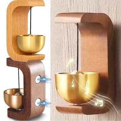 Türklingel Massivholz Magnetisch Messing Windspiele Dopamin-Stil Meditationsglocken für Schlafzimmertür Boho Zen Geschenk für Achtsamkeit