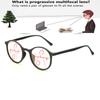 Round Style Handcrafted Frame One-piece Nose Pads Fashion Progressive Multifocal Reading Glasses +0.75 To +4