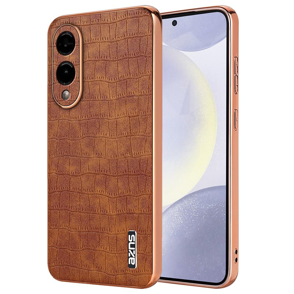 AZNS For Samsung Galaxy S25 Edge Case Electroplating Crocodile Texture PU+TPU Phone Cover