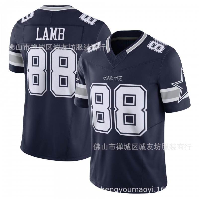 3rd Gen Embroidered Football Jersey Mens Sports Shirt White Lamb Design