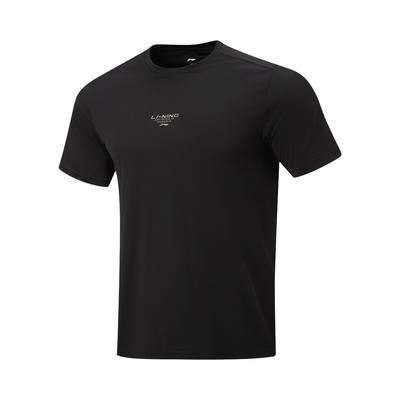 Li Ning Sporto Serijos Logotipo Spaudinys Apvalios Kaklo Marškinėliai Vyriški Viršutiniai Drabužiai ATSW321-5