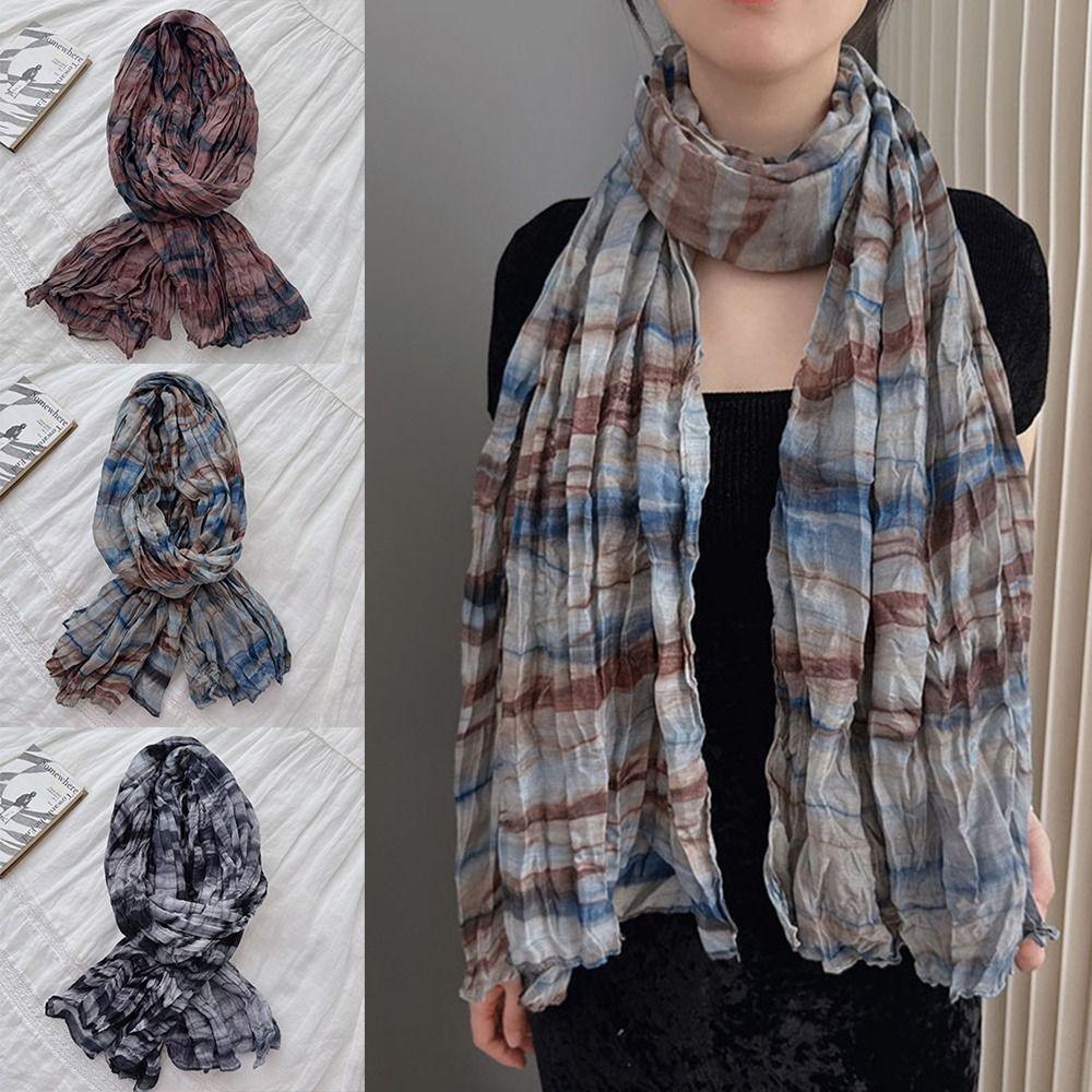 Folded Warm Scarf Cotton Neckerchief New Silk Scarf  Autumn Winter