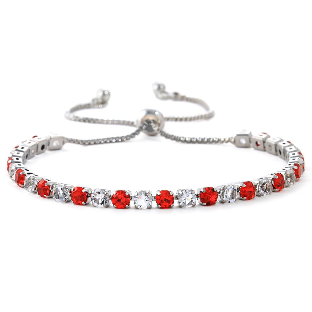 Hot-selling fashion 1mm intercolor zircon bracelet in Europe and America, high-end light luxury tennis bracelet, female spot