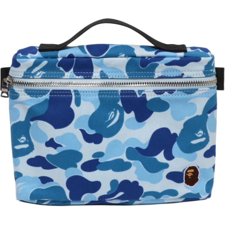 A BATHING APE Fabric Travel Storage Bag Unisex Blue/Green/Pink