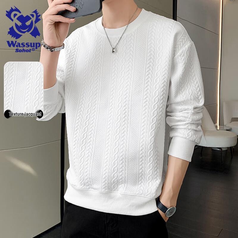 Wassup Sohot Men's Round Neck Long Sleeve Top