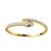 Elegant Retro Zirconia Snake Gold-Plated Open Bangle for Women