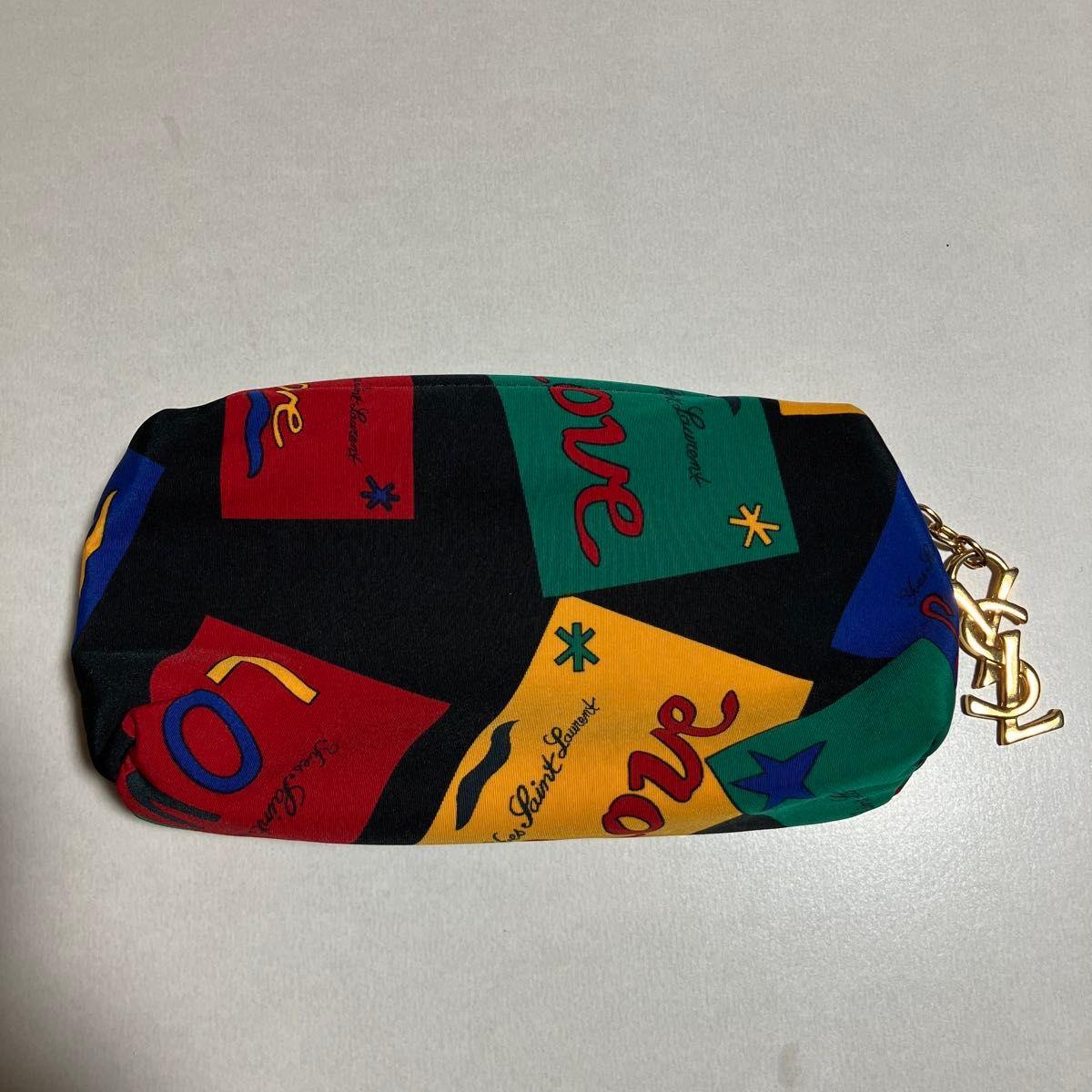 Used Yves Saint Laurent Yves Saint Laurent LOVE pattern pouch vintage rare item